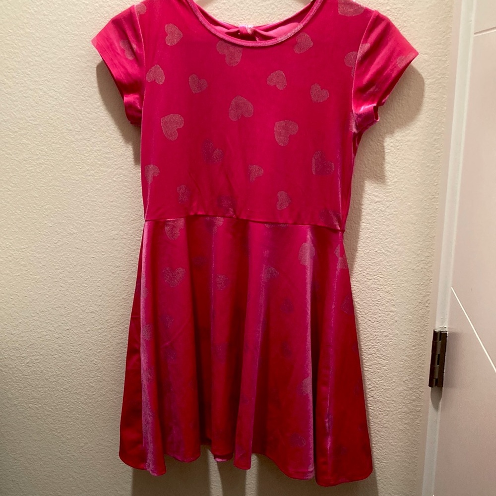 Hot pink heart-patterned dress (for kids)